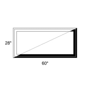 60" x 28" - Switchable Privacy Window - Fixed - Black/White Vinyl