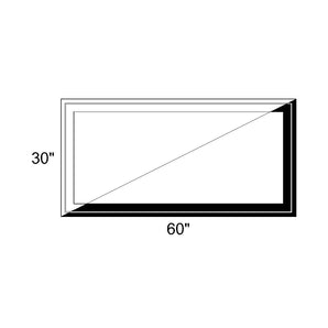 60" x 30" - Switchable Privacy Window - Fixed - Black/White Vinyl