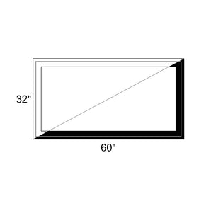 60" x 32" - Switchable Privacy Window - Fixed - Black/White Vinyl