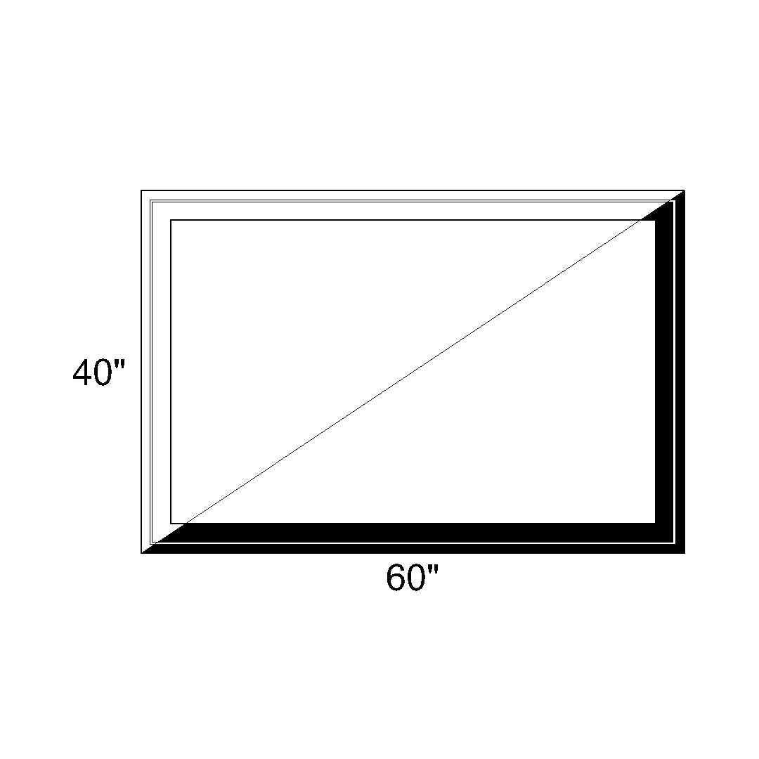 63x40 Window 60 x 40 - Fixed Switchable LC Privacy Glass Window - Black/White Vinyl ...