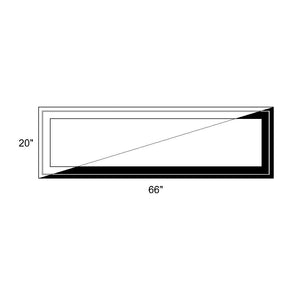 66" x 20" - Switchable Privacy Window - Fixed - Black/White Vinyl