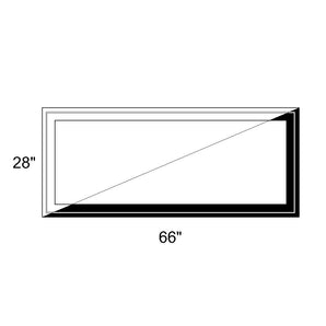 66" x 28" - Switchable Privacy Window - Fixed - Black/White Vinyl