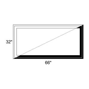 66" x 32" - Switchable Privacy Window - Fixed - Black/White Vinyl